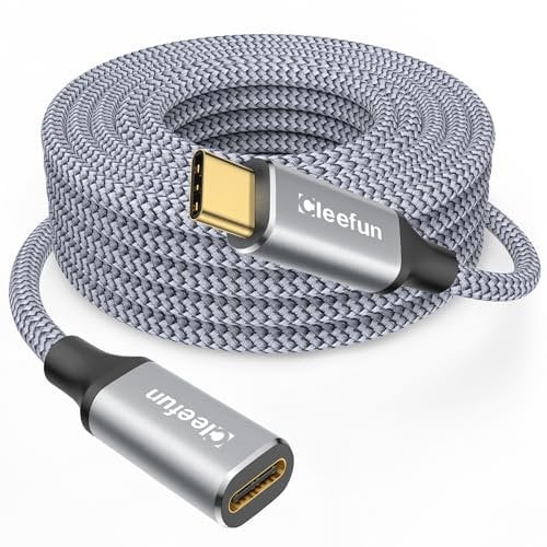 CLEEFUN Rallonge USB C 3m, USB 3.2 Cable USB C Mâle vers Femelle prend 5Gbps Sync 100W Charge pour iPhone 15/15 Plus/15 Pro, MacBook pro/Air, Galaxy S23/S22/S21, Pixel 8/7/6, Pad, USB-C Hub