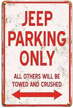 Stmoau Vintage Metallschilder Auto Zimmer Dekor für Jungen Lustiges Jeep Garage Blechschild Wandkunst Dekor Parkplatz nur Raumdekoration für Schlafzimmer