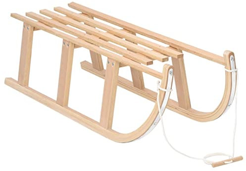 IKAYAA Schlitten Holzschlitten ohne Rückenlehne Rodelschlitten Schlitten Rodel Schlitten Holz 110x40x34 cm Sperrholz