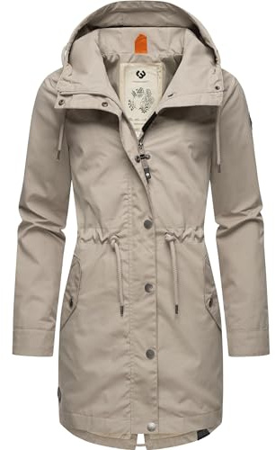 Ragwear Damen Übergangsjacke leichte Jacke lang mit Kapuze Canny Bone24 Gr. S
