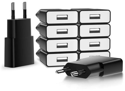 SCHITEC Chargeur USB 5V/1A 10Pack Mini USB Mural Chargeur Secteur USB Adaptateur de Prise Universel Compatible avec iPhone Apple, Samsung, Nexus, Nokia, Huawei, Xiaomi, HTC, Sony, LG,Tablettes, MP3