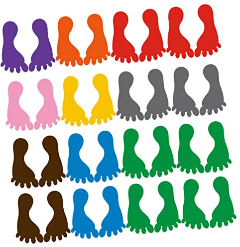 jojofuny 18 Paar Pvc Fußabdruck Aufkleber Und Abriebfest Für Kinderzimmer Schule Und Treppen Dekoration Mehrfarbig Leicht Anzubringen Boden Und Wandaufkleber