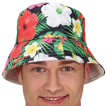 FIESTAS GUIRCA Hawaiianischer Hut mit tropischer Flora für Erwachsene – Kostümzubehör – Cosplay für Karneval – Thema: Hawaii