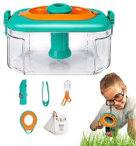 TROONZ Beobachtungsset,Wurmbeobachtungsset,Outdoor-Explorer-Kit | Wissenschaftsglas-Set für Kinder, Tierkäfig, Schmetterlingshaus, Beobachtungsbox mit 10-facher Lupe