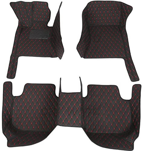 DZSYINGCHUSM Fußpolster Für Mercedes Für Benz Leder Auto Fußmatten W203 W210 W211 Amg W204 C E S CLS CLK Cla SLK A20 (Color : Black-Red)