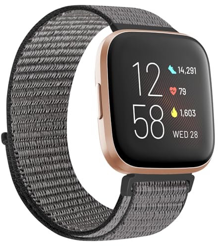 KIBDSNG Nylonarmband, kompatibel mit Versa 2 Strap/Versa Lite/SE/Versa, weich, verstellbar, gewebt, Sport-Armbänder, Ersatzband für Männer und Frauen