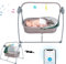 RUETERY Babybett, Reisebett Baby mit Matratze, Babywippe Klappbar, Elektrische Babywiege mit Moskitonetz und Fernbedienung, 5 Geschwindigkeitsstufen, Timerfunktion und 12 Lieder, für 0-18 Monate