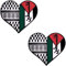2 pines de solapa esmaltados de Palestina, broche de bandera de Palestina en forma de corazón, insignia de solapa palestina, metal nacional, Aluminio