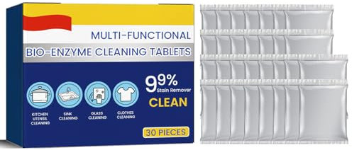 Multifunktionale Bio-Enzym Reinigungstabletten, Universal Stain Removal Cube, 30 pcs Bio-Enzym Explosivsalz, Haushalts Reinigungstabletten, für Sauber Vorhänge, Kleidung, Waschbecken, Herd (1)