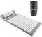 Tunturi Akupressurmatte mit Kissen - Akupunktur Matte - Stachelmatte für Rücken, Nacken, Fuße, Ganzkörper - 2in1 Nagelmatte Akupressurmatte - Anti Stress - 68x42x2cm - Grau