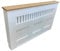 White Panel Fretwork Radiator Cover with a Solid Oak Top (Medium)