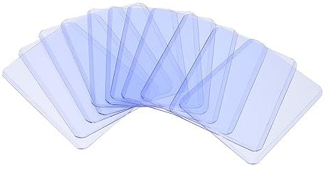 WHAMVOX 50 Stück Kartenabdeckung Schutzhüllen für Karten Hartkartenhüllen Kartenhüllen für Brettspiele Klare Kartenhüllen Kartenhalter Abdeckung für Karten tragbare Kartenhüllen PVC Blue
