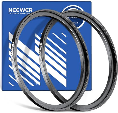 NEEWER Lot de 2 bagues d'adaptation 67-72 mm avec Chiffon de Nettoyage, en Alliage d'aluminium Ultra Fin pour Objectif d'appareil Photo de 67 mm à Utiliser Un Filtre de 72 mm