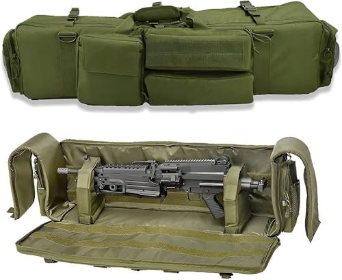 Waffentasche Für Langwaffen, Futteral Langwaffen Für 2 Waffen Futteral,100Cm/39 Inch Langwaffentasche Futteral Mit 3 Große Zubehör Beutel,Airsoft Waffen Rucksack Für Jagd Und Schießen B