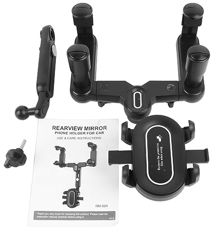 Qqmora Support de Téléphone Universel pour Rétroviseur, Support de Suspension de Voiture pour la Navigation du Téléphone Portable et L'enregistreur GPS,Support de téléphone Portable