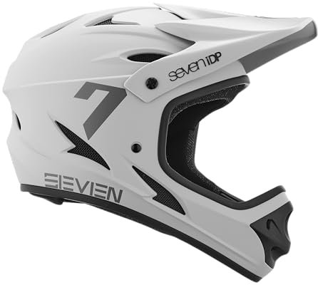 7 iDP M1 MTB Mountain Bike Full Face Lightweight Vented Bicycle Helmet (Matte Grey, Youth Large)