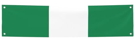 jingong Bandera de Nigeria con estampado de bandera de Nigeria para fiestas, cumpleaños, bodas, graduaciones, interiores y exteriores