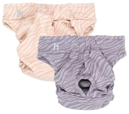Holly Premium Hundewindeln für Hündinnen und Rüden 2er-Set, Läufigkeitshose mit Klettverschluss waschbar bei Inkontinenz, Läufigkeit - Oeko-TEX Baumwolle, Hunde- windel weich & atmungsaktiv