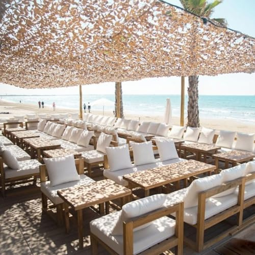 Filet de Camouflage Militaire Renforcé Sable/Beige | Haut de Gamme | Protection Solaire & Voile d'Ombrage Anti-UV Terrasse Pergola Jardin Chasse Airsoft Rideau Déco Résistant Durable 3x4 3x5