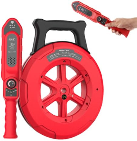 twostronking Wasserleitungssuchgerät, 40 cm Erkennungstiefe, Mit 7 Wasserdichten Sonden Und Empfindlichkeitseinstellknopf, 20/30/40 M Signalkabel, Geeignet Für Stahl- Und PVC-Rohre,30m