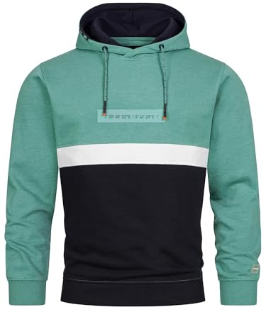 Indicode Herren INMagnus Sweatshirt Hoodie aus Baumwollmischung mit Kapuze | Bequemer Kapuzenpullover für Alltag und Freizeit, Sweatpullover, Kapuzensweater, lässiges Herrenoberteil für Männer