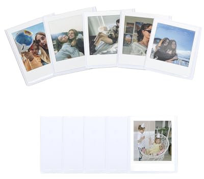 Quadratischer magnetischer Bilderrahmen für Kühlschrank, personalisierbar, für Instax Square SQ40/SQ1/SQ60/SQ20/SQ10/SQ6/SP-3-Filme, für 7,1 x 8,6 cm große Bilder (10 Stück) (weiß)