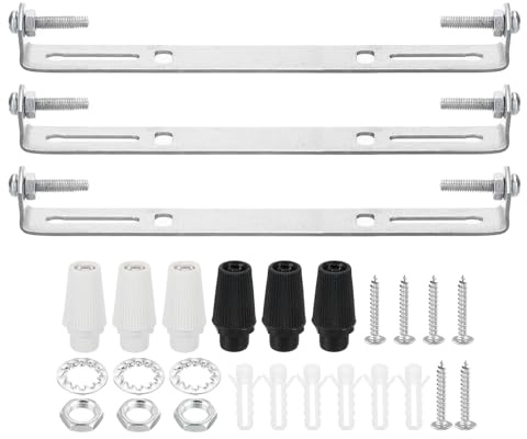 PATIKIL 155mm Lampenhalterung Decke Kit, 3 Set Silber Deckenhalterung Lampe, Lampenaufhängung, Leuchten Montagehalterung mit Schraube Mutter für Haus Büro Hängeleuchte Wand Deckenlicht