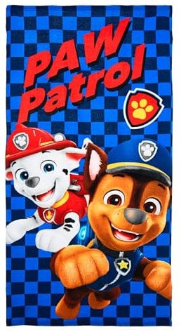 PAW PATROL Strandtuch groß | kleine Geschenke für Kinder | Badetuch | Handtuch | Urlaub | 70 x 140 cm | Badetücher | Badehandtuch | Geschenkideen | Chase und Marshall