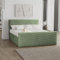 Kaiser Möbel - Bett Polsterbett, Boxspringbett mit Bettkasten Topper Trento, Schlafzimmerbett, Gepolstertes Kopfteil - Topper-Matratze H2 aus Visco-Schaum - 200x215x105cm, Olive