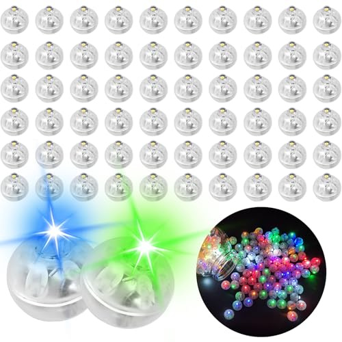 Roselee 60 Stück LED Ballons Lichter,Mini LED Licht Leuchtkugeln, Runde Ballonlichter Mini Bunt für Papierlaterne Geburtstag Hochzeit Hochzeit Halloween Weihnachten Party Deko Karneval Neujahr