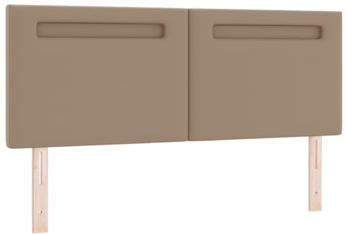 vidaXL LED Kopfteil Cappuccino 144 cm Kunstleder
