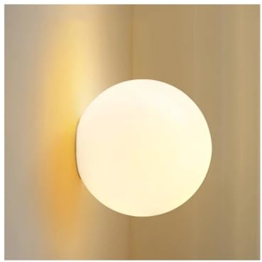 Liseuse Murale,Applique Liseuse Lampe boule de verre moderne, lampe de chevet, applique murale ronde en verre, 110 V, 220 V, for salon, entrée, couloir, salle de bain(Warm Light,DIA 15CM_AC 110V-130V)