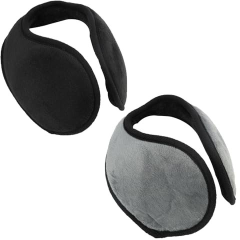 Pevlkawr 2 Paires de Cache-Oreilles Hiver - Protège-Oreilles en Fausse Fourrure Ultra Douce, Ajustables et Pliables - Pour Hommes et Femmes - Idéal pour Ski, Randonnée, VTT et Sports d'Extérieur
