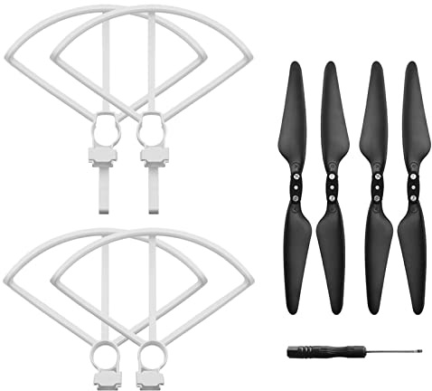 Vuzmode Accesorios de hélices, Accesorios for cuadricóptero, Cubierta Protectora protección hélice, for Hubsan Zino H117s Hélice de Dos Palas de 9 Pulgadas para Drones(White Guard-Props)