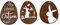 Rostikal 3er Set Ostereier zum Aufhängen 8 x 5,5 cm Edelrost Gartendeko Vintage Deko Ostern