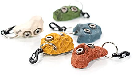 Schlüsselanhänger Klettergriff/Boulderstein mit Karabiner für Kletter- und Outdoorfans (Blau)