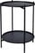 Spetebo Metall Beistelltisch schwarz 50x35 cm - 2 Ablagen/klappbar - Couchtisch Sofatisch Tisch