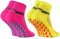 Rainbow Socks - Fille Garçon Chaussettes Antidérapantes de Sport - 2 paires - Jaune Rose - Taille 24-29
