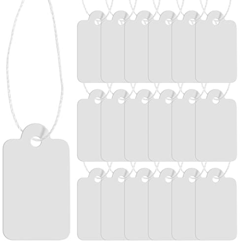 SUPVOX Etiquetas Colgantes De Papel Kraft Para Precio Y Regalo 500 Piezas Tarjetas Preperforadas Para Decoración De Bodas Manualidades Y Embalaje Tamaño 0.90X0.51In