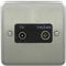 Deta 1941SCB TV & FM/DAB Diplexer Aerial Socket Satin Chrome/Black Insert