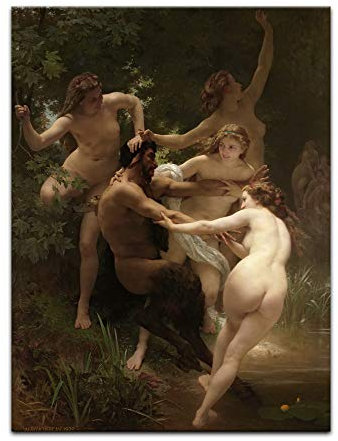 Kunstdruck Poster - William-Adolphe Bouguereau Nymphen und Satyr 30x40 cm ca. A3 - Alte Meister Bild ohne Rahmen