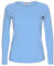 LessThanTenQuid Ladies Womens Plain Stretchy Long Sleeve Round Neck Top UK Sizes 8-24 (Sky Blue, 16-18)