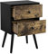 [en.casa] Beistelltisch mit Schubladen Vintage Kommode Nachttisch 60 x 40 x 29,5 cm Nachtschrank Retro Nachtkommode Ablage Holz