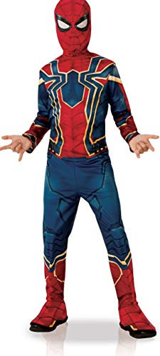 RUBIE'S AVENGERS officiel -Déguisement classique pour enfants IRON SPIDER Costume SpiderMan complet taille 7-8 ans avec combinaison couvre-bottes et cagoule issu du film Avengers Infinity War