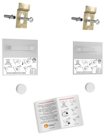 hang-it Spiegelbefestigung Set Wandmontage S - 2 Stück Spiegelbleche - 70x70 mm - Spiegelhalter und Wandaufhänger