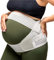 BABYGO® Bauchgurt Bauchband Schwangerschaft | Schwangerschaftsgürtel Stützgürtel bauchstütze beckengurt | inklusive Übungsbuch - Yoga für Schwangere M Weiß