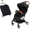 MOON Ritzi Kabinen-Kinderwagen – ultraleichte Baby-Reiseausrüstung für Flugzeug – kompakter faltbarer Baby-Trolley – verstellbarer Sitz in mehreren Positionen – Geburt bis 3 Jahre (0–18 kg) – Schwarz
