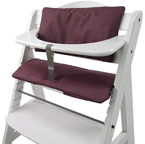 BAMBINIWELT Sitzkissen für HAUCK Hochstuhl Auflage Polsterbezug Ersatzbezug Schonbezug ECKIG XX (bordeaux)