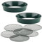 BigDean 2er Set XL Gartensieb aus Metall Ø 37cm - fein bis grob - inkl. austauschbarer Siebeinsätze in 3 Größen 6,4/9,5 & 12,7 mm - Erdsieb Kompostsieb Sieb für Garten, Erde, Sand, Kompost – rund