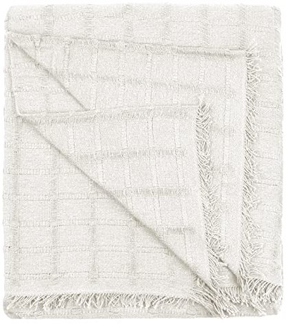 Home Mercury Couvre-lit multifonction doux et confortable en polyester et coton 180 x 260 cm Motif à carreaux Beige